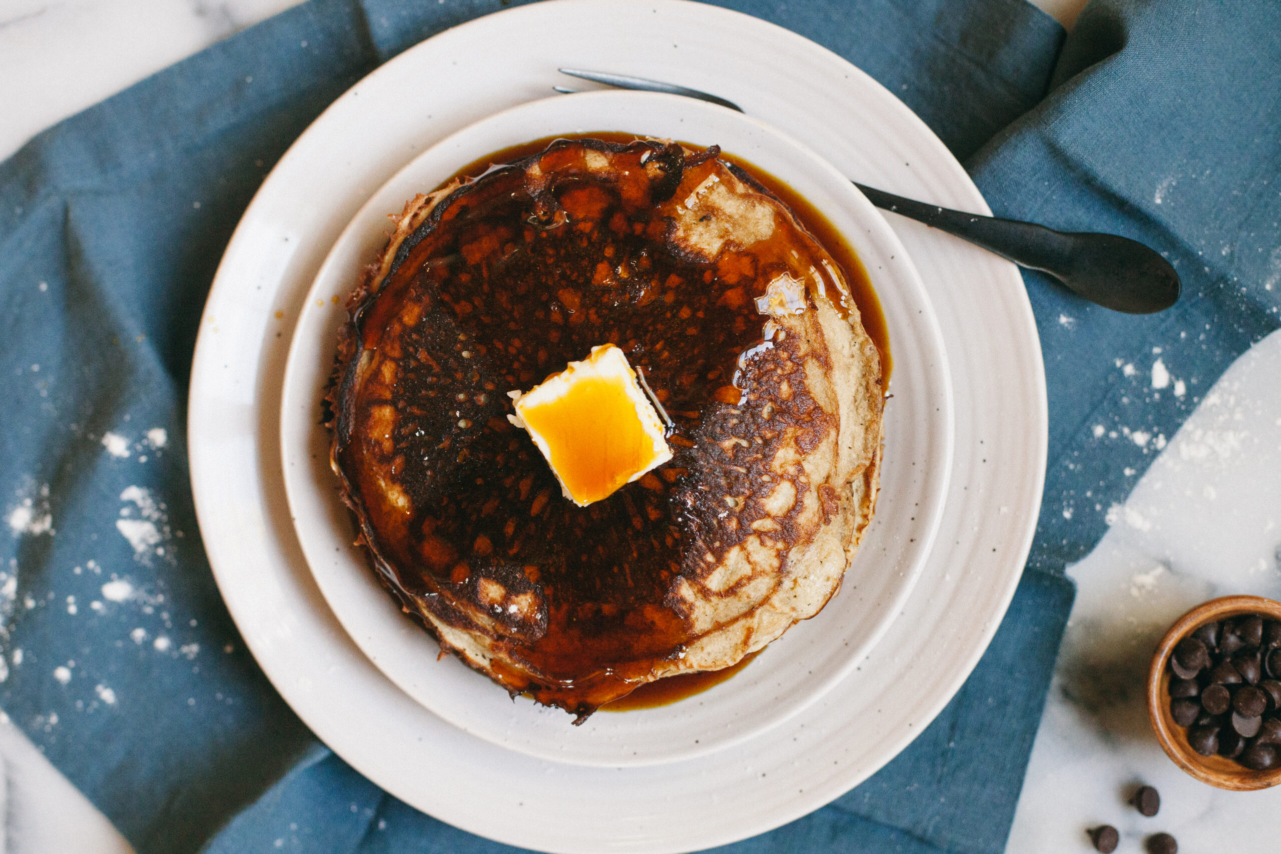 Photo of a stack of grain-free pancakes