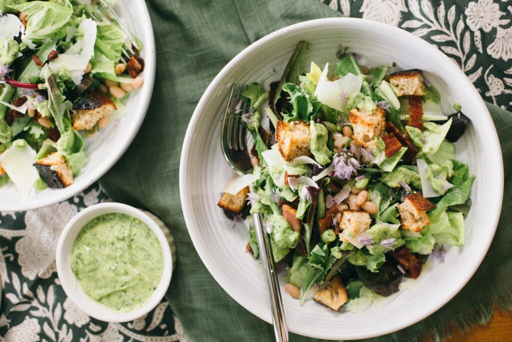 Image of a Garden Chop Salad with Green Goddess Dressing