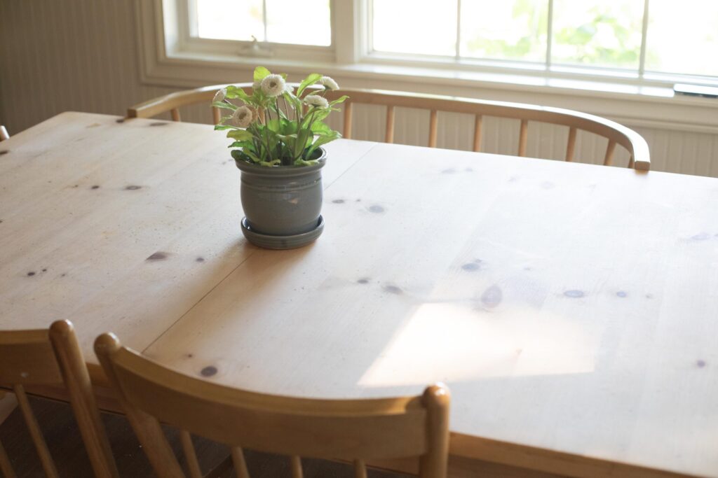 Image of a secondhand stripped pine table
